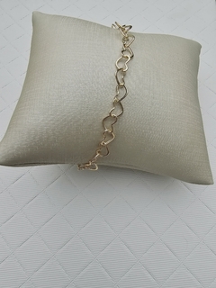 Pulseira feminina coração vazado 18cm - comprar online