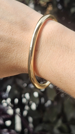 Bracelete 5mm aro liso redondo dourado