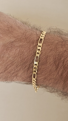 Pulseira 3x1 21cm dourada masculina