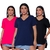 Kit 3 Blusa Feminina Decote V Mullet Verão