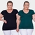 Kit 2 Blusa Feminina Plus Size Decote V - loja online