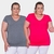 Kit 2 Blusa Feminina Plus Size Decote V