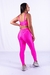 Conjunto Fitness Top Básico e Calça Básica Rosa Neon Canelado - comprar online