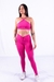 Conjunto Fitness Top Triângulo e Calça Empina Pink Texturizado