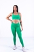 Conjunto Fitness Top Básico e Calça Básica Verde Texturizado