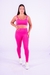 Conjunto Fitness Top Básico e Calça Básica Pink Texturizado