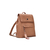 MOCHILA DE SIMIL CUERO GRANEADO CON LLAVERO EXTRAIBLE RAYADO BEIGE - CARILÓ CARTERAS