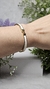 Bracelete H em Aço Dourado ;Cor: Branco - comprar online