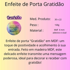 Enfeite de Porta Gratidão - comprar online