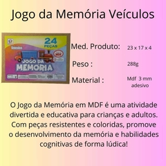 Jogo da Memória Veiculos 24 Peças na internet