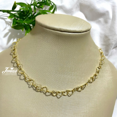 Choker - Corações - Dourado