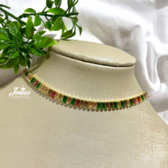 Choker - Riviera - Colorida - Fundo / Dourado