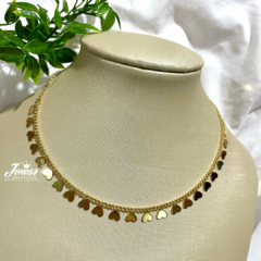 Choker - Corações - Dourado