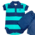 CONJUNTO DE BODY COM LISTRAS AZUL MARINHO - comprar online