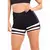 Short Fitness Preto Detalhe Branco com Tela REF LX196