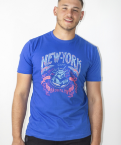 Man Remera New York Azul francia 619-1AF