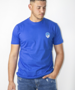 Man Remera Skull Azul francia 619-2AF - comprar online