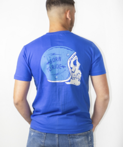 Man Remera Skull Azul francia 619-2AF en internet