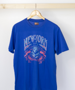 Man Remera New York Azul francia 619-1AF - Denym Usa