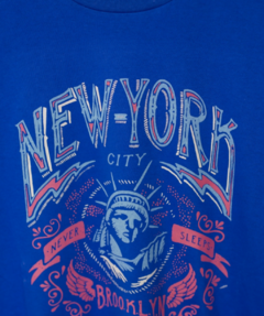 Man Remera New York Azul francia 619-1AF - tienda online