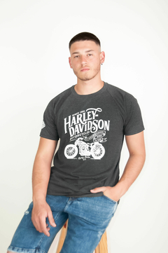 Man Remera Harley Gris topo 619GT