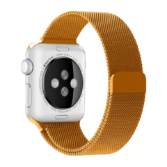 Pulseira Milanesa Aço Metal Magnético Laranja