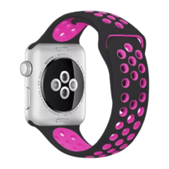 Pulseira Nike Emborrachada Preto C/ Rosa