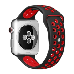 Pulseira Nike Emborrachada Preto C/ Vermelho