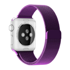 Pulseira Milanesa Aço Metal Magnético Roxo