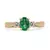 Anel de Ouro 18k delicado Com esmeralda oval com diamantes