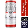 Cerveja Budweiser lata 350ml - 12 unidades