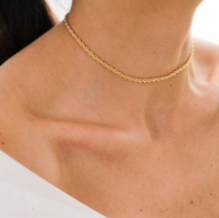 Choker Modelo Cordão Baiano 3mm Banhada a Ouro 18K - comprar online