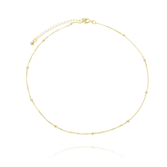 Choker Bolinha Semijoia Banhada em Ouro 18k