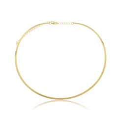 Choker Fita 4mm Semijoia Banhado a Ouro 18k