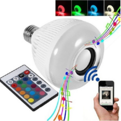 Foco Parlante Bluetooth + Luces Colores RGB + Control Remoto - comprar online
