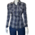 CAMISA FEMININA XADREZ COUNTRY E CIA - VERDE/MARINHO