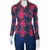 CAMISA FEMININA XADREZ MINUTY - VERMELHO/MARINHO