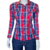 CAMISA FEMININA XADREZ MINUTY - VERMELHA/AZUL