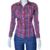 CAMISA FEMININA XADREZ MINUTY - CINZA/VERMELHO