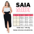 Saia Midi Plus Size Feminina Sarja Preta com Fenda Frontal