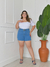 Shorts Jeans Feminino Plus Size com Lycra e cinto - Bellamari