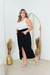 Saia Midi Plus Size Feminina Sarja Preta com Fenda Frontal - comprar online