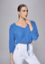 Blusa gola v cropped franzida lado avesso na internet