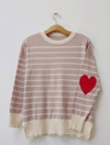 sweater beige rayado pitucon corazon