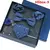 Business Blue Ties para homens, broches florais, abotoaduras, clipes de gravata - loja online