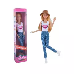 Boneca Barbie Série Listrado Camisa Jeans e Hat Toy - comprar online