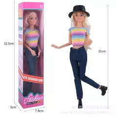 Boneca Barbie Série Listrado Camisa Jeans e Hat Toy - loja online