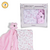 Kit Presente Bebe Naninha e Manta Soft 100cmx85cm 100% Algodão 2 Peças Menina Flores Enxoval Minasrey - Real Conforto