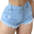 Short Curto Jeans Claro Feminino levanta bumbum