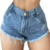 Short Curto Jeans Marmorizado Feminino